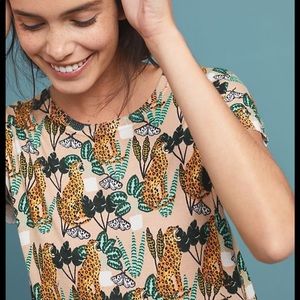 PEPALOVES FELINE PRINTED SWEATER TEE XS